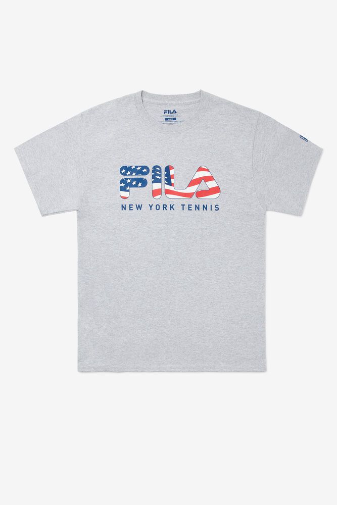 Fila T-Shirt Mens Grey - Nyc Flag - Philippines 8047326-PI